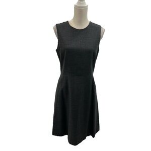 Theory Wool Blend Lined Dress Womens 10 Sleeveless A-line Pockets Gray
